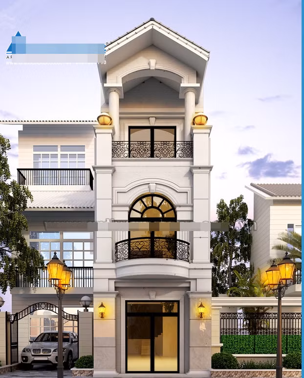 Ban công sắt họa tiết tạo điểm nhấn cho mặt tiền ngôi nhà. Ảnh: Anthuanphuoc.