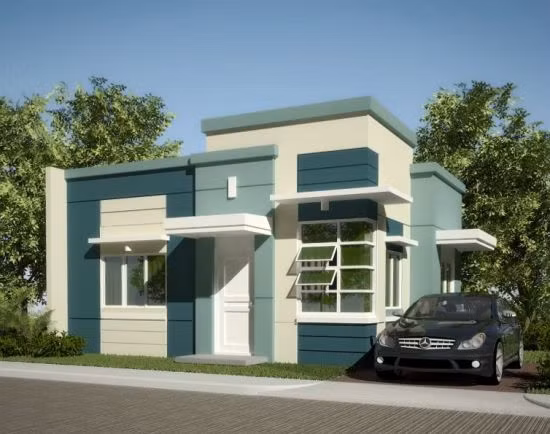 Sơn tường màu xanh đậm, nhạt đan xen tạo vẻ đẹp mới lạ cho công trình. Ảnh: Toixaynha.