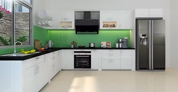 Không gian nhà bếp tuy nhỏ nhưng vẫn lưu trữ đầy đủ các đồ dùng cần thiết. Ảnh: Tubepxinh.