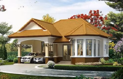 Mẫu thiết kế nhà vườn đơn giản nhưng phong cách hiện đại. Ảnh: Bannhabinhduong.