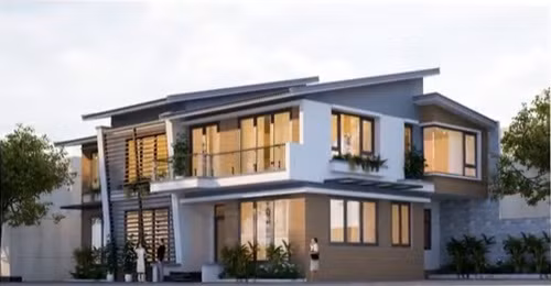 Hệ cửa kính khung thép giúp ngôi nhà trở hiện đại hơn. Ảnh: Sonha.