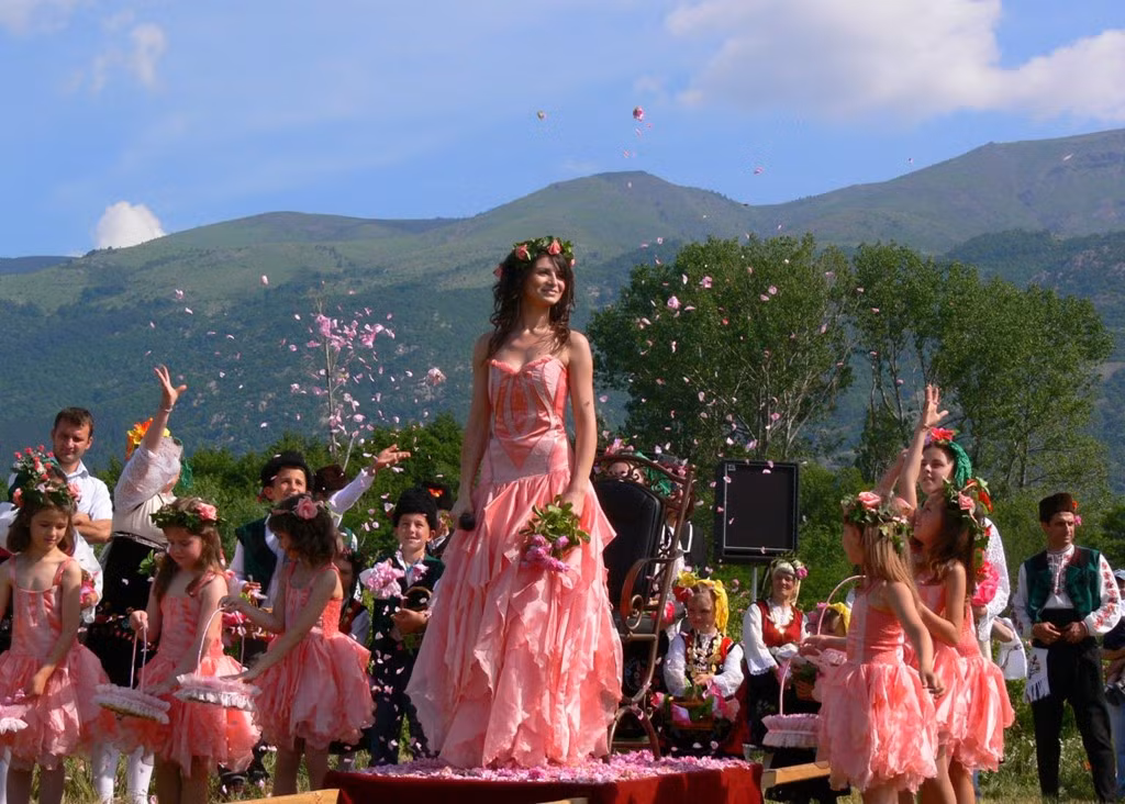 Mỗi mùa lễ hội đến cũng là dịp một "Nữ hoàng hoa hồng" mới lên ngôi, đại diện cho sự tinh khiết và vẻ đẹp của loài hoa đã trở thành biểu tượng của đất nước. Ảnh: Rose Liqueur.