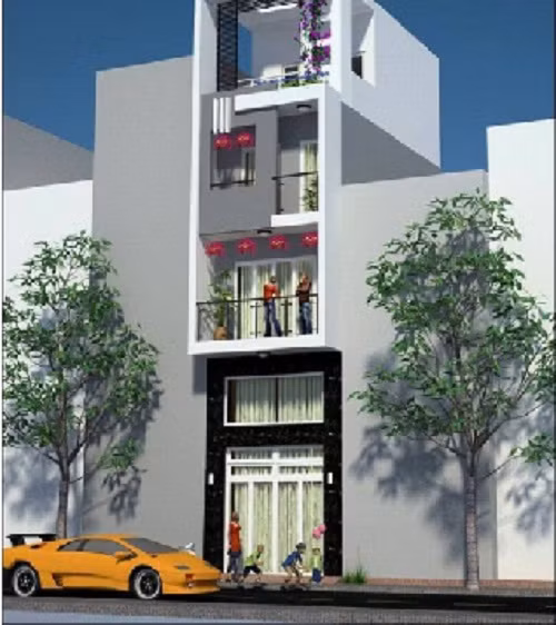 Kiến trúc lệch tầng, có giếng trời là giải pháp tối ưu cho ngôi nhà có hai bên hàng xóm đã xây cao. Ảnh: Thietkenhadepmoi.