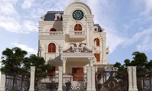 Biệt thự lâu đài mang phong cách tân cổ điển sang trọng, quý phái, đẳng cấp và tinh tế. Ảnh: Bietthuvietas.