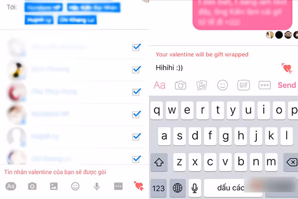 Mùa Valentine năm ngoái, Facebook ra mắt tính năng bọc quà tin nhắn Valentine vô cùng dễ thương. Ảnh: Khoe &amp; đẹp.