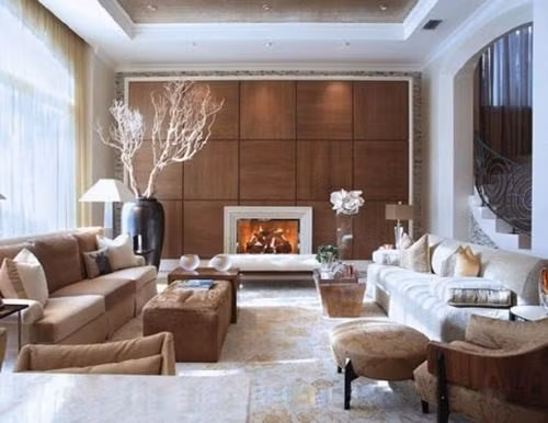 Bức tường ốp gỗ mang lại cảm giác ấm áp, tạo không khí sum vầy trong những ngày đầu xuân. Ảnh: House.