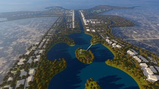 Với 500 ha diện tích mặt nước, hồ cảnh quan là nơi điều tiết và cung cấp nước sinh hoạt cho khu đô thị Sài Gòn New City.