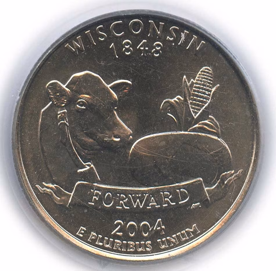 Ra đời vào năm 2004, đồng xu của bang Wisconsin in hình chiếc lá có giá trị ước tính vào khoảng 200 - 300 USD.