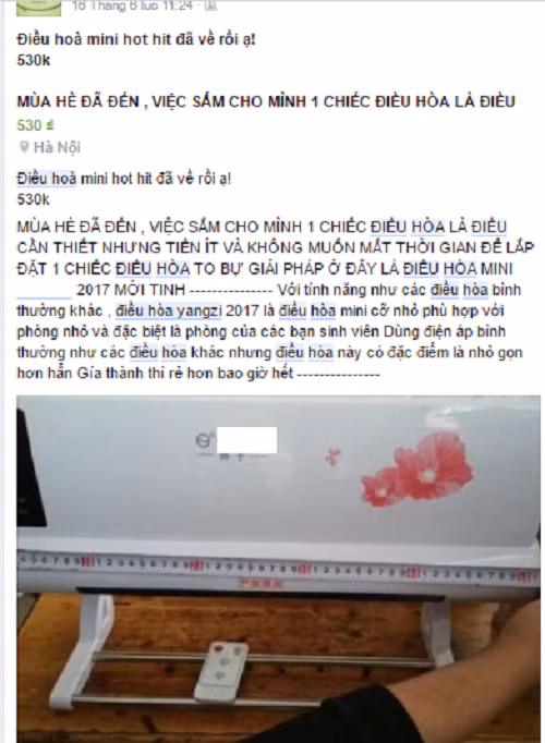 Chiếc điều hòa có kích thước nhỏ gọn 520mm x 180mm, có khả năng làm mát cho phòng với diện tích dưới 20m2. với giá thành dao động chỉ từ 500.000 - 900.000 đồng, nhiều người đã không ngại đầu tư một lúc hai, ba cái cho cả người thân. Ảnh: Sohuutritue.