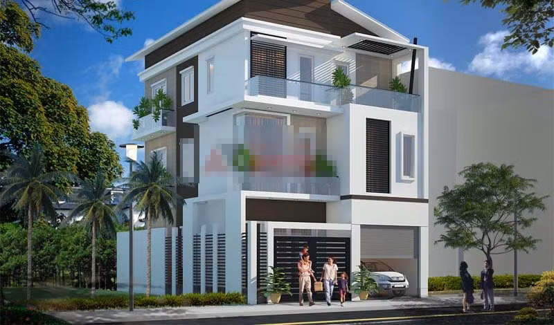 Việc sử dụng tối đa các khoảng trống ở mặt tiền có tác dụng lấy ánh sáng và tô điểm cho ngôi nhà thêm ấn tượng, đầy sức sống. Ảnh: Angcovat.