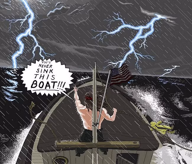 Tia sét được mô phỏng rất thực thông qua công cụ Microsoft Paint.