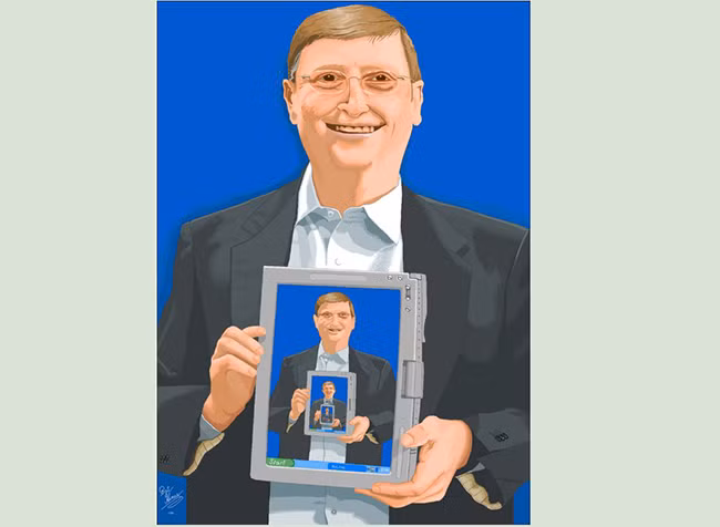 Hình ảnh Bill Gates được họa sĩ Patrick Hines vẽ bằng công cụ Paint.