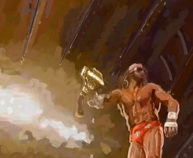 Một bức ảnh được vẽ bằng cách phối màu trong Paint.