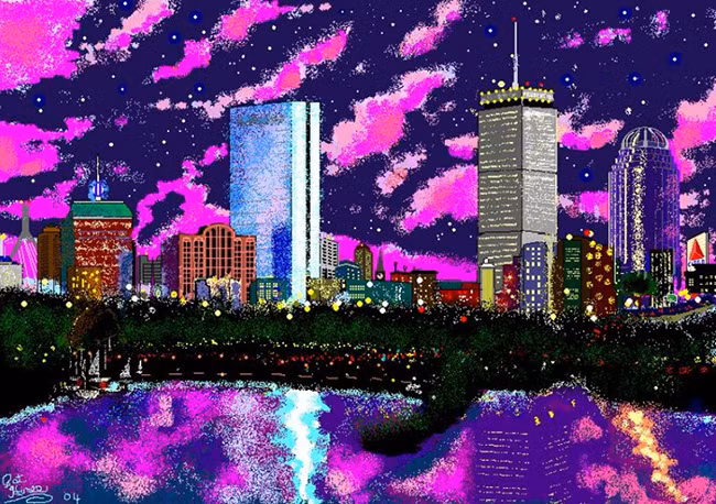 Cảnh thành phố lúc về chiều.