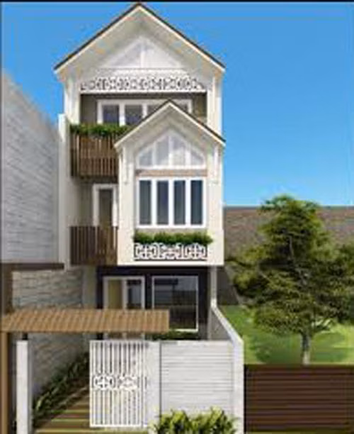 Nhà ống mái thái với vẻ đẹp trang nhã có chức năng giải nhiệt cao, chống thấm tốt. Ảnh: Dongtaydecor.