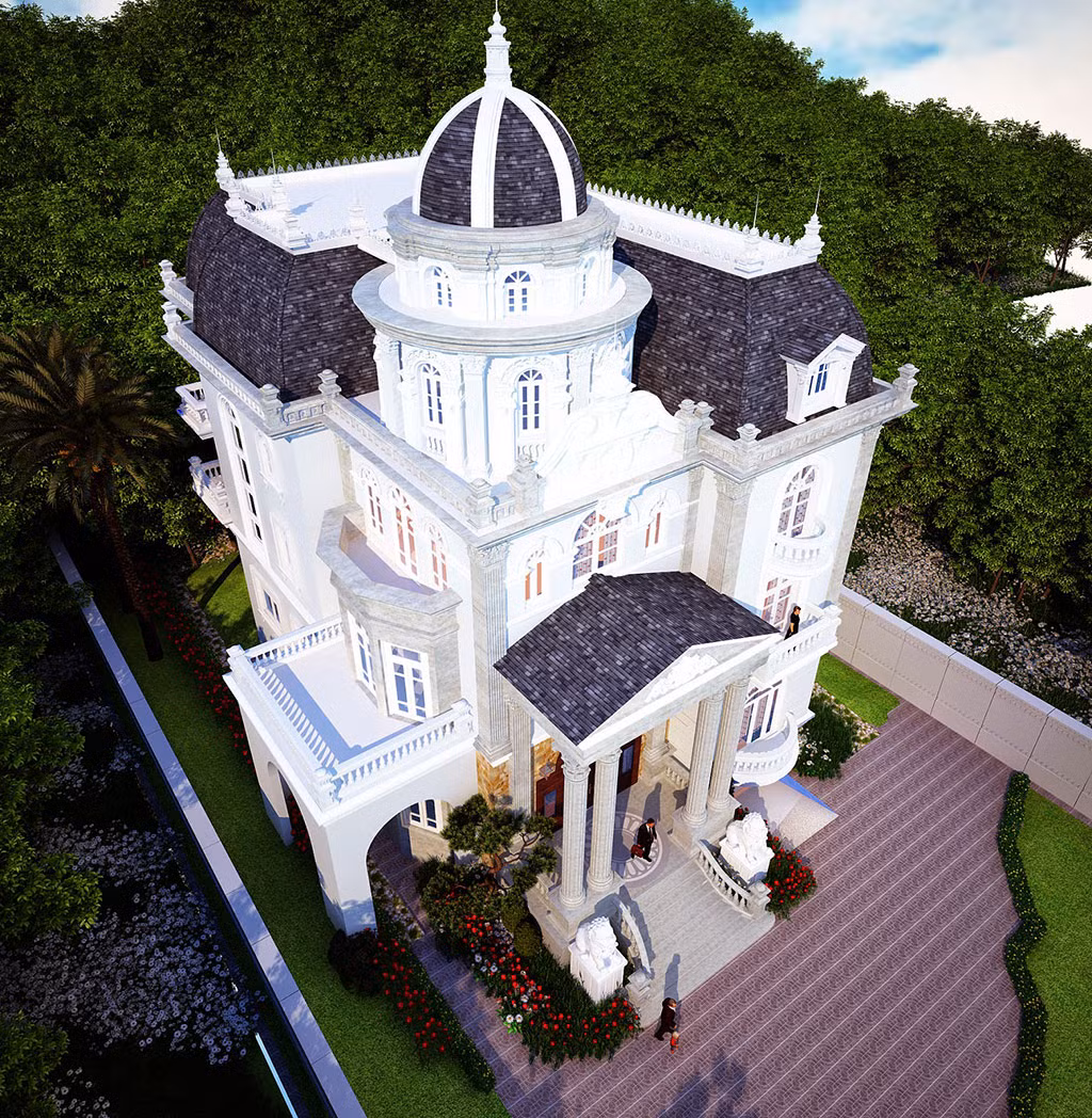 Biệt thự kiểu Pháp mang đậm nét truyền thống cổ điển thanh lịch, quý phái. Mỗi chi tiết đều toát lên vị thế của gia chủ. Ảnh: Good Hope.