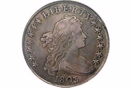 Đồng bạc đúc năm 1803 không hề được biết đến trước năm 1834 khi chính phủ Mỹ đem chúng tặng cho châu Á như một sự nhượng bộ về kinh tế thương mại. Ngày nay chỉ còn tồn tại 15 mẫu tiền xu này.