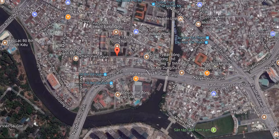 Khu phố Nhật Bản ở khu vực đường Phạm Viết Chánh, quận Bình Thạnh (chấm đỏ).