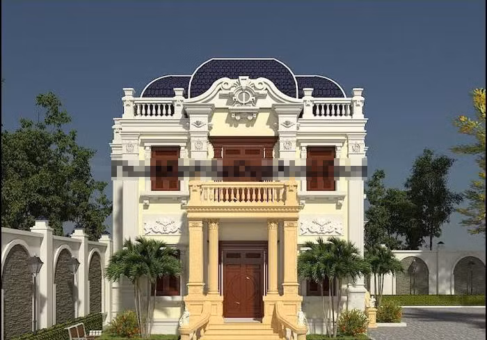 Biệt thự kiểu Pháp sừng sững bề thế với đường nét cổ kính đầy nghệ thuật. Ảnh: Thietkenhadepmoi.