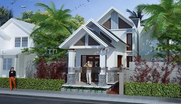 Nhà phố 2 tầng có 3 mái dốc chữ A giật cấp độc đáo khác biệt. Ảnh: Thietkenhadepmoi.