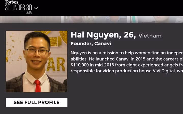 Nguyễn Hoàng Hải, 26 tuổi, nhà sáng lập của Canavi.