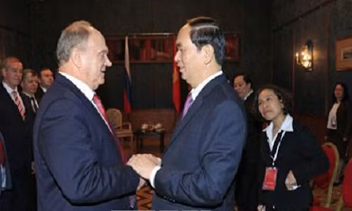 Chu tich nuoc Tran Dai Quang tiep Chu tich Dang Cong san Nga