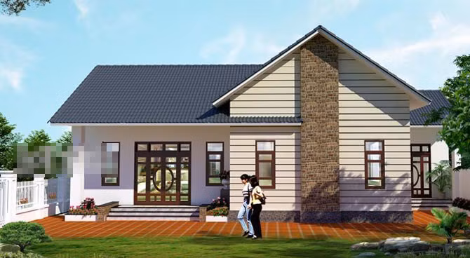 Lấy ý tưởng từ phong cách Châu Âu kết hợp phong cách Á Đông, ngôi biệt thự vườn phù hợp với gia đình có khuôn viên đất rộng. Ảnh: Vinavic.