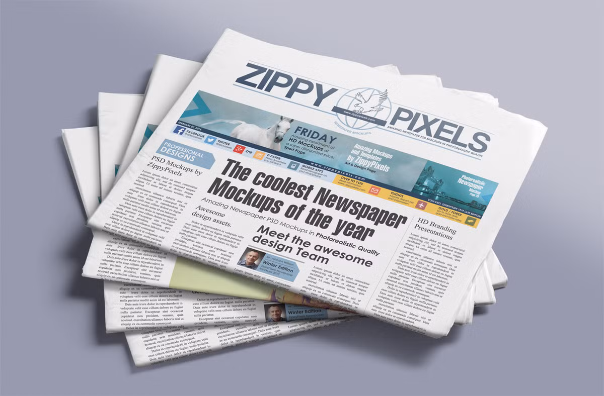 Những tờ báo cũ đặt bên cạnh thảm lau cũng hỗ trợ hút ẩm nền nhà trong thời gian ngắn. Ảnh: ZippyPixels.