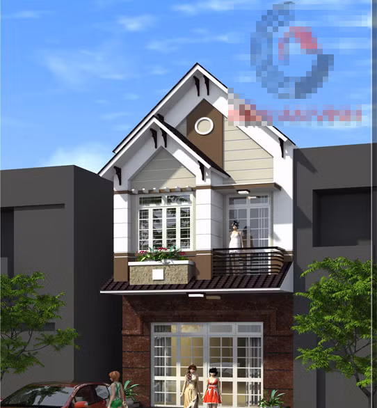 Ngôi nhà được thiết kế theo phong cách bán cổ điển với những đường nét sinh động. Ảnh: Kienanvinh.