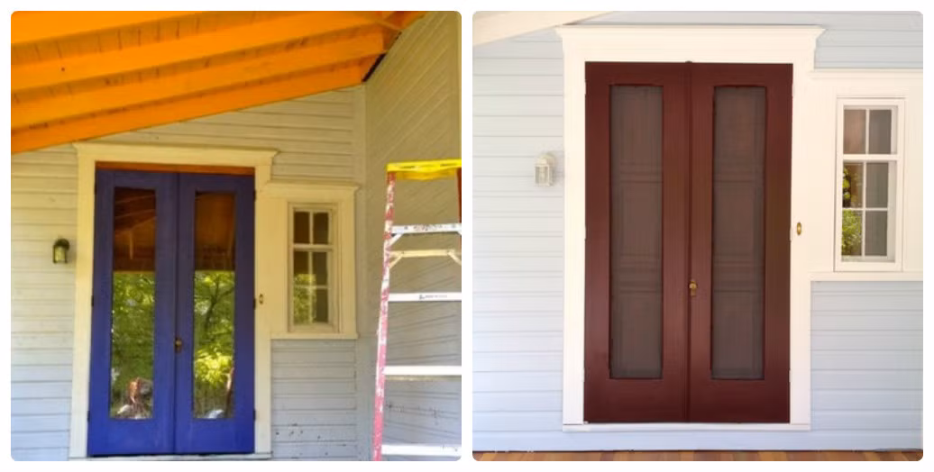 Chỉ thay cửa ra vào cũng đủ giúp ngôi nhà trở nên mới mẻ, xinh xắn hơn. Ảnh: Houzz.