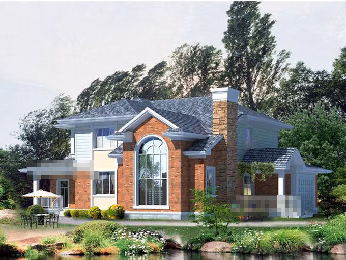 Mảng tường gạch phía trước cho vẻ đẹp mộc mạc nhưng cũng không kém phần tinh tế. Ảnh: Nhasang.