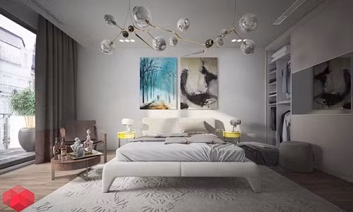 Phòng ngủ siêu độc với cách trang trí lạ mắt và sống động. Ảnh: Redhome Studio.