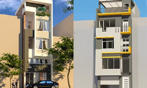 Nhằm hạn chế tối đa sự khiêm tốn về diện tích, kiến trúc sư chọn phương án thi công với kiểu dáng độc đáo, màu sắc ấn tượng. Ảnh: Nhadepvuonxinh.