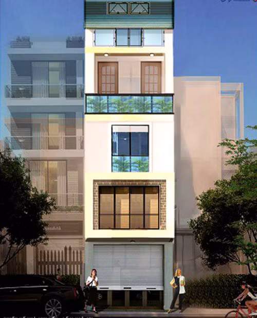 Ngôi nhà nổi bật giữa phố nhờ kiến trúc hài hòa, thiết kế trang nhã, đơn giản nhưng sang trọng và hiện đại. Ảnh: Ktshanoi.