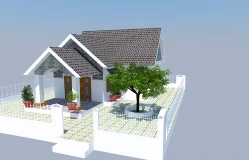 Nhà cấp 4 theo phong cách hiện đại phương Tây. Ảnh: Lapdatmaiton.