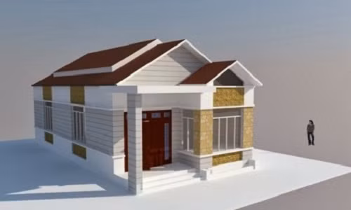 Diện tích mẫu thiết kế nhà cấp 4 nông thôn này là 5×12 mét. Với 1 phòng khách, 1phòng ngủ và 1 nhà bếp. Mặt tiền thoáng có thể để xe. Thiết kế sang trọng. Phù hợp cho những mẫu đất thành phố giới hạn diện tích!