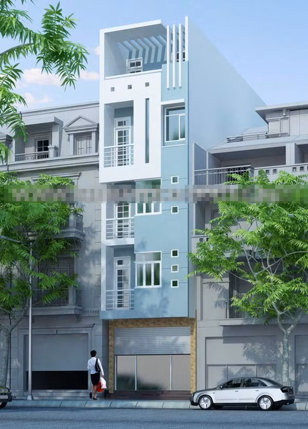 Nhà màu xanh dương mang nét đẹp quyến rũ, bí ẩn như mặt biển. Ảnh: Kientrucnhaviet.