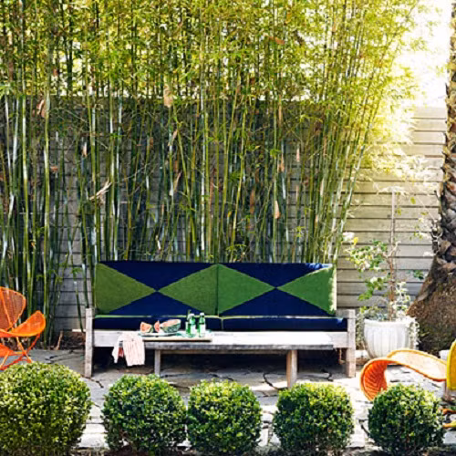 Bức tường tre cho không gian thư giãn thật sự yên bình. Ảnh: Printest.