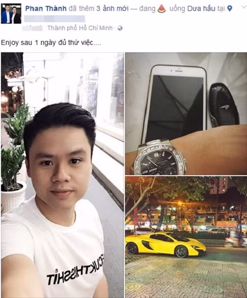 Phan Thành là cái tên không hề xa lạ trong giới đại gia chơi xe ở Sài Gòn. Bên cạnh siêu xe, Phan Thành còn khiến nhiều người phải xuýt xoa với chiếc đồng hồ phiên bản đặc biệt của dòng Nautilus đến từ thương hiệu đỉnh cao Patek Phlippe. Ảnh: Vietnamnet.