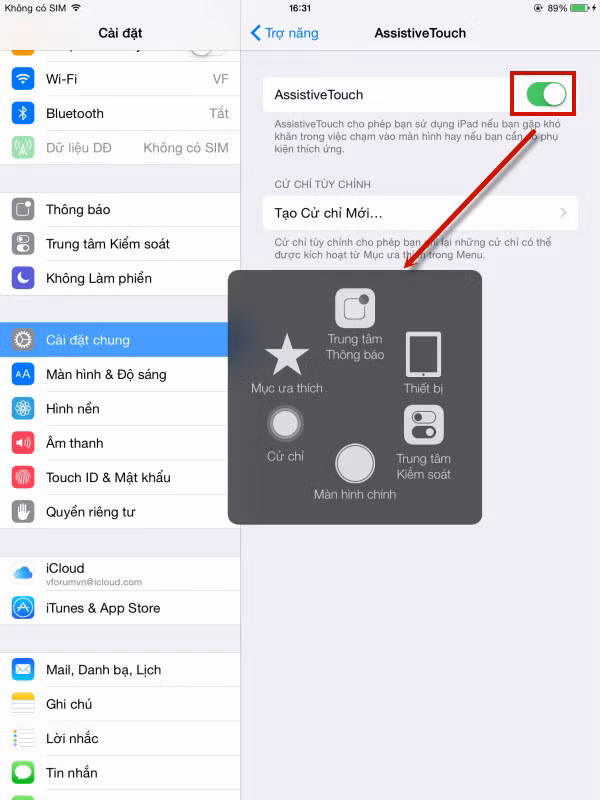Tắt nguồn iPhone bằng phím Home ảo được Apple khuyến cáo sử dụng bởi có độ an toàn cao cũng như có lợi cho tuổi thọ máy. Ảnh: Vforum.