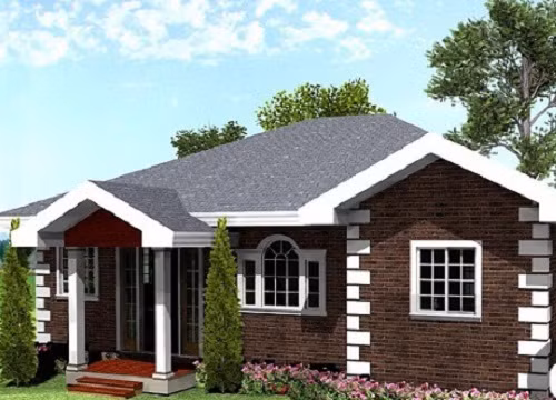 Thay vì sơn màu nổi bật, bạn có thể sử dụng gạch trần cho mặt tiền ngôi nhà vừa sang trọng vừa độc đáo. Ảnh: Nhabinhduong.