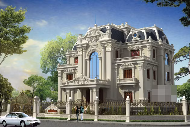 Không gian xanh thường được ưu ái nhiều trong thiết kế lâu đài cổ. Ảnh: Santino.