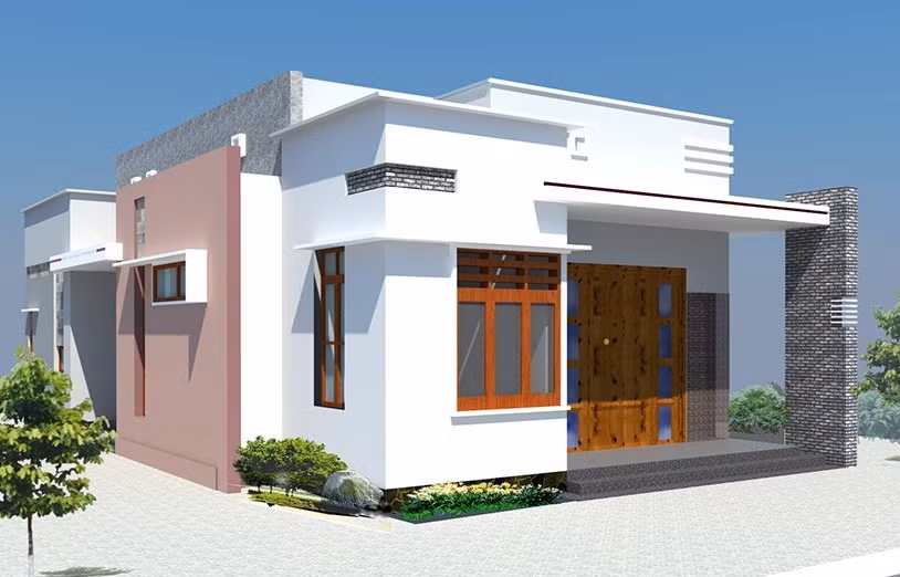 Sự kết hợp khéo léo của màu trắng với xám, hồng nhạt mang lại cảm giác tươi vui, sống động. Ảnh: Thietkethicongnhadep.