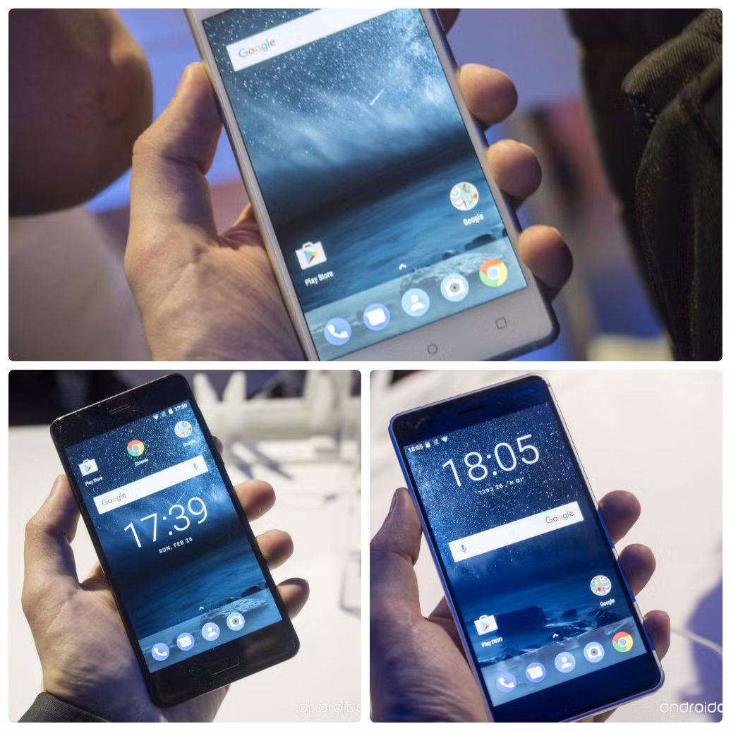 Công ty HMD Global đã chính thức trình làng bộ ba smartphone thuộc phân khúc tầm trung mang nhãn hiệu Nokia chạy Android Nokia 3, Nokia 5 và Nokia 6 tại triển lãm công nghệ MWC 2017. Ảnh: Androidcentral.