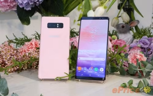 Mới đây, Samsung giới thiệu phiên bản Galaxy Note 8 màu hồng tại Đài Loan. Ảnh: ePrice.