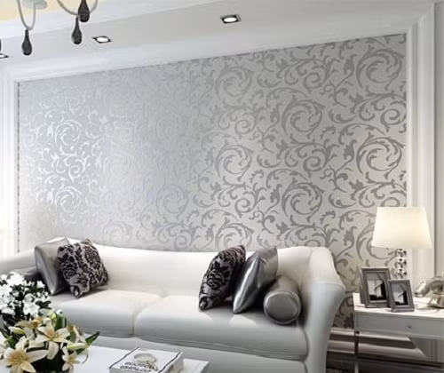 Các mẫu giấy dán tường cao cấp có hoa văn, họa tiết cổ điển luôn mang đến nét đẹp sang trọng cho mọi không gian. Ảnh: Santino.