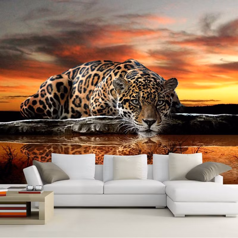 Giấy dán tường họa tiết động vật rất thích hợp để tạo sự sinh động cho bất cứ không gian phòng nào. Ảnh: AliExpress.