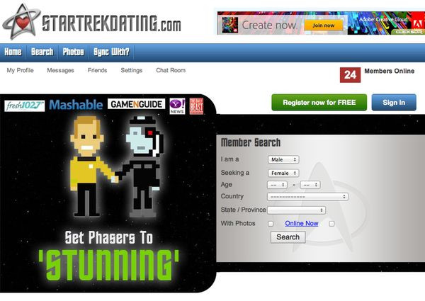 8. Star Trek Dating: Đúng như tên gọi của mình, Star Trek Dating là một mạng xã hội giúp kết nối những ai là fan của dòng phim khoa học viễn tưởng cùng tên. Bất cứ ai cũng có thể tham gia Star Trek Dating và tìm một nửa kia thích hợp với mình. *) Title do Kiến Thức biên tập lại