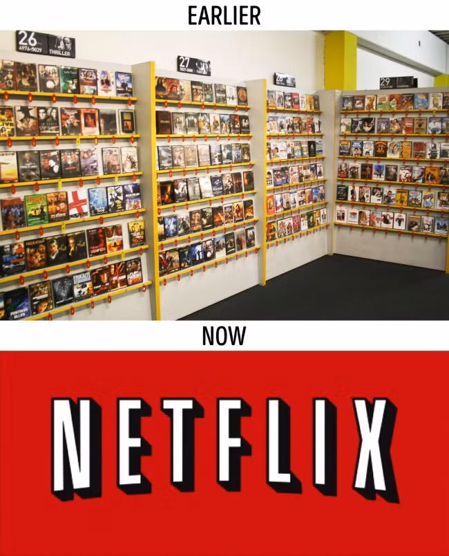 Xưa kia, giới trẻ thích thuê đĩa phim về xem, đặc biệt là vào tối thứ 6, hội bạn thân quây quần xem phim và ngủ lại nhà nhau. Nhưng ngày nay, internet đã "chiếm sóng" các cửa hàng bán và cho thuê băng đĩa.