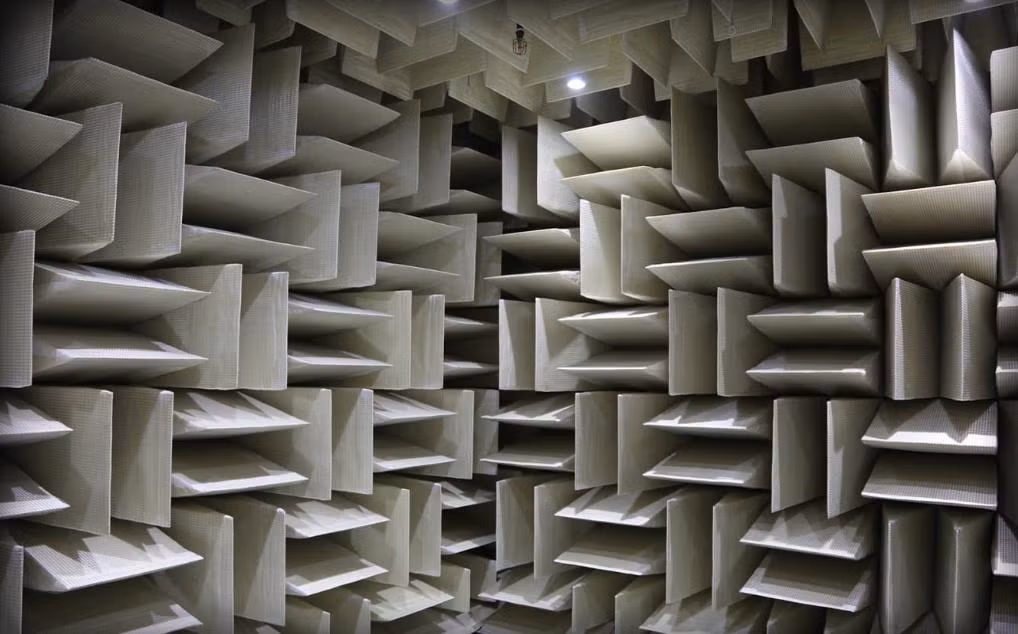 Căn phòng có thiết kế giống một củ hành tây nhằm đạt được sự im lặng tuyệt đối. Ảnh: CNN.